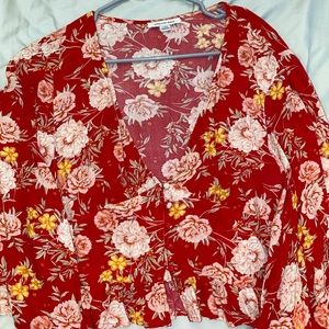Red Floral Top